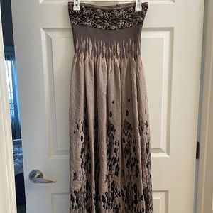 Strapless Floral Maxi Dress